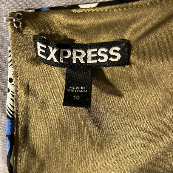 Express Womens Blue Pop Floral Culottes Jumpsuit Mid Calf Long Sleeve - Picture 5 of 16